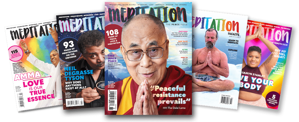 A selection of Meditation Magazine covers